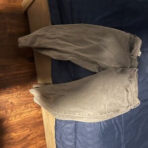 Levi's 501 high rise khaki and gray jeans